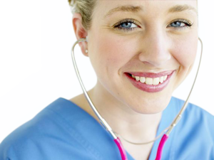 female nurse smiling